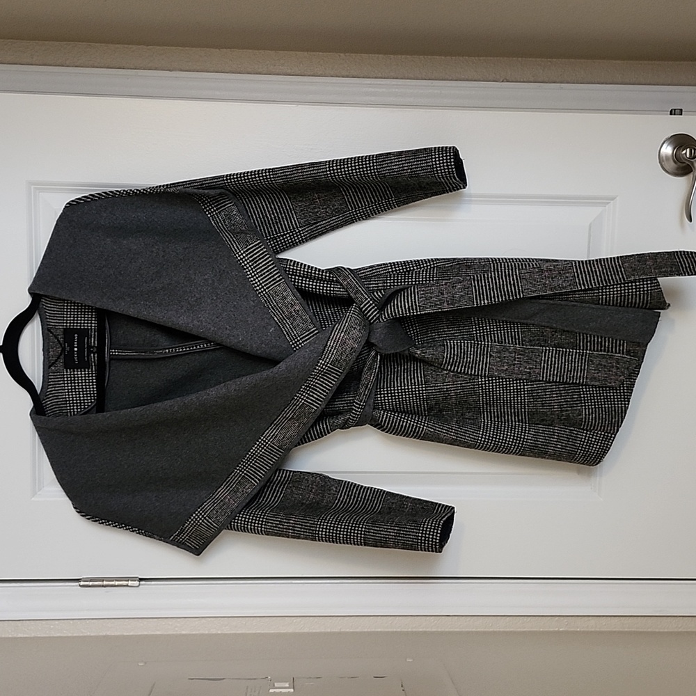 Lucky Brand wool blend wrap coat, sz S